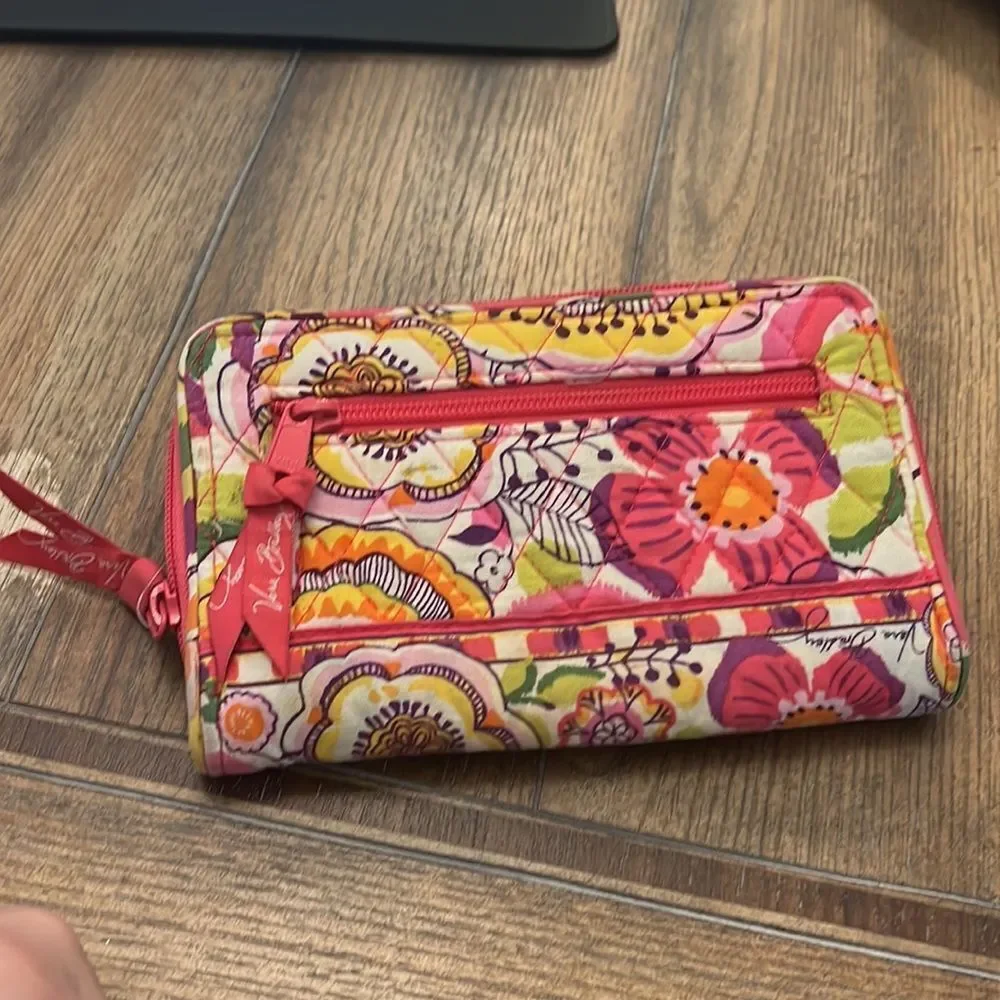 Vera Bradley Pink Floral Continental Wallet Clutch